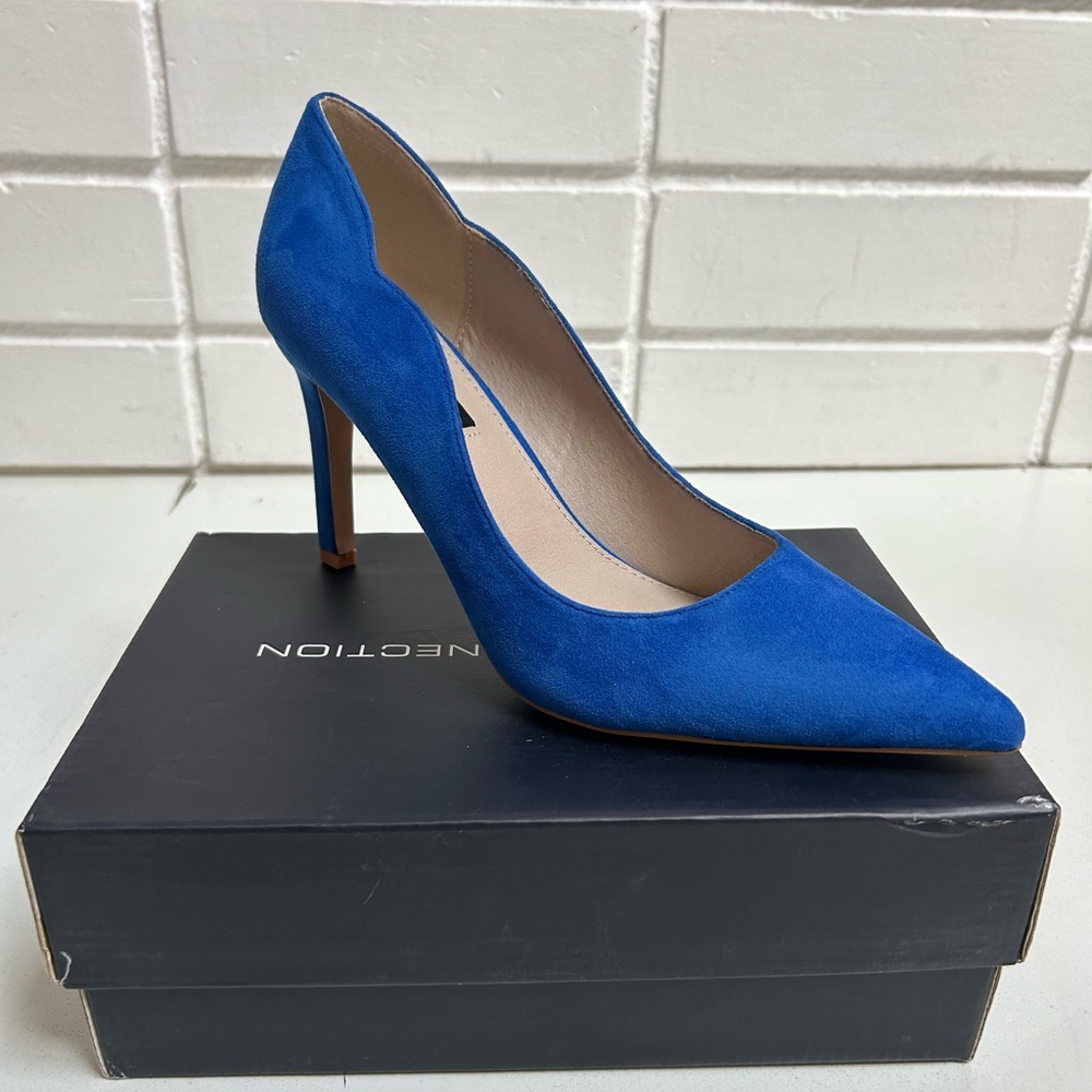 French Connection Blue Suede Leather Heels Size 10/11 💙